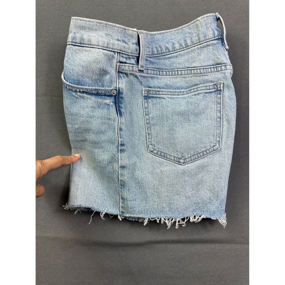 Just Black Denim Women High Rise Raw Hem Jean Shorts Light Wash Blue Size XS